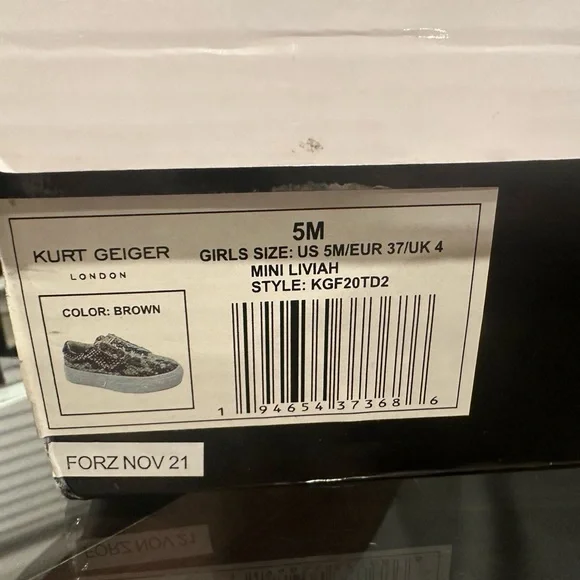 KURT GEIGER LONDON Snake-Embossed Platform Sneakers - Picture 5 of 5